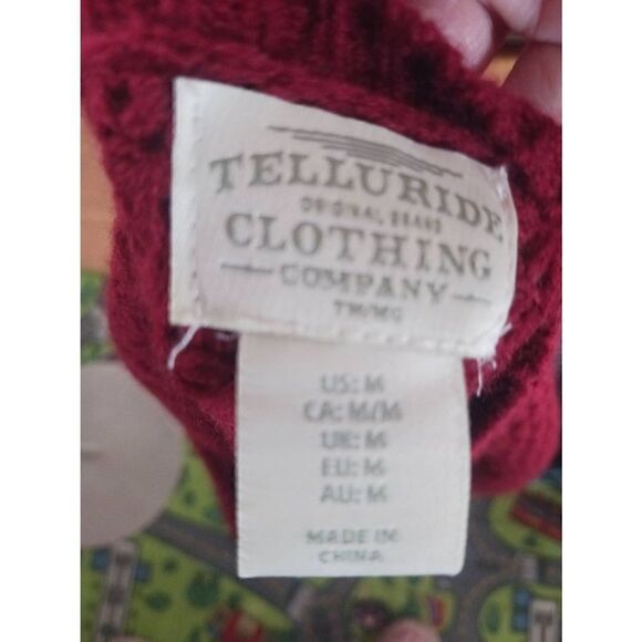 Deep cranberry red chunky knit sweater - Picture 3 of 3